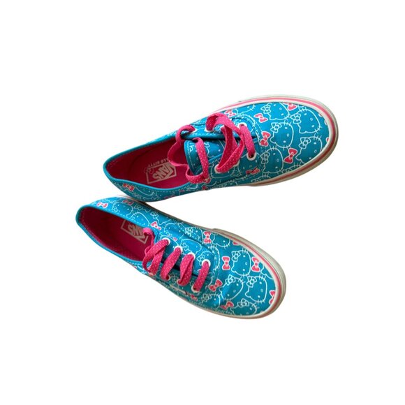 VANS x Hello Kitty Blue Pink Laceup Sneakers Size US 7.5 - Picture 8 of 8